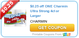 $0.25 off ONE Charmin Ultra Strong 4ct or Larger