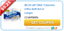 $0.25 off ONE Charmin Ultra Soft 4ct or Larger