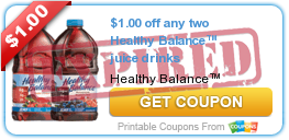 $1.00 off any two Healthy Balance™ juice drinks