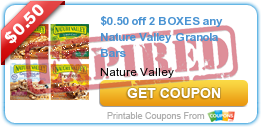 $0.50 off 2 BOXES any Nature Valley Granola Bars