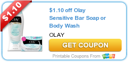 $1.10 off Olay Sensitive Bar Soap or Body Wash