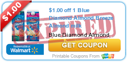 $1.00 off 1 Blue Diamond Almond Breeze Almond milk