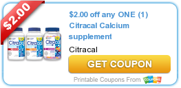 $2.00 off any ONE (1) Citracal Calcium supplement