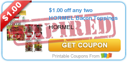 $1.00 off any two HORMEL Bacon Toppings