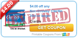 $4.00 off any Non-Drowsy Claritin 30ct or larger