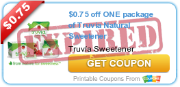 $0.75 off ONE package of Truvia Natural Sweetener