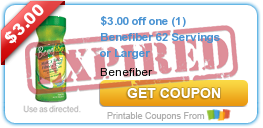 $3.00 off one (1) Benefiber 62 Servings or Larger