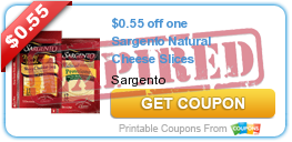 $0.55 off one Sargento Natural Cheese Slices