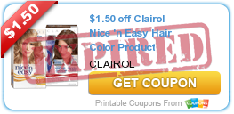 $1.50 off Clairol Nice 'n Easy Hair Color Product