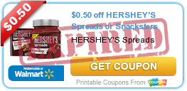 $0.50 off HERSHEY'S Spreads or Snacksters