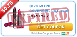 $0.75 off ONE COVERGIRL Lip Product