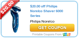 $20.00 off Philips Norelco Shaver 6000 Series