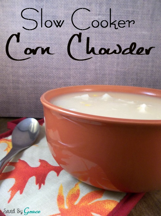 Slow Cooker Corn Chowder Recipe. Perfect for Cold Weather.