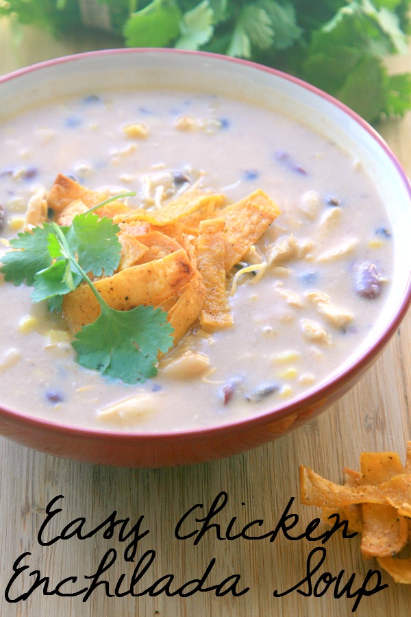 Creamy Chicken Enchilada Soup is the perfect soup for the days that are getting colder. This soup is sure to be a family favorite!